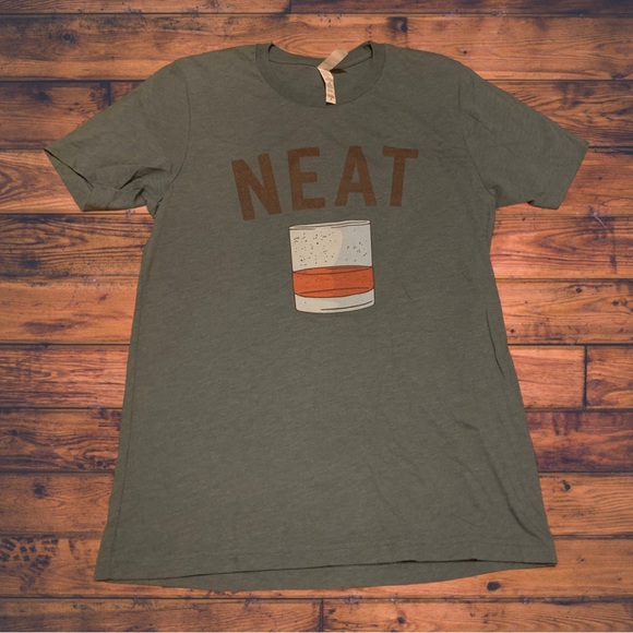 Threadless Neat Glass Half Full Cup Half Empty Funny Sarcastic Shirt - Picture 1 of 5